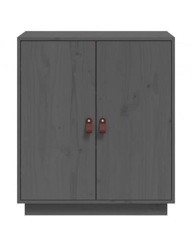 Credenza Grigia 65,5x40x75 cm in Legno Massello di Pino