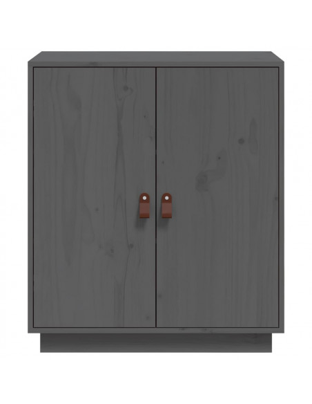 Credenza Grigia 65,5x40x75 cm in Legno Massello di Pino