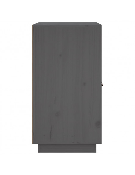 Credenza Grigia 65,5x40x75 cm in Legno Massello di Pino