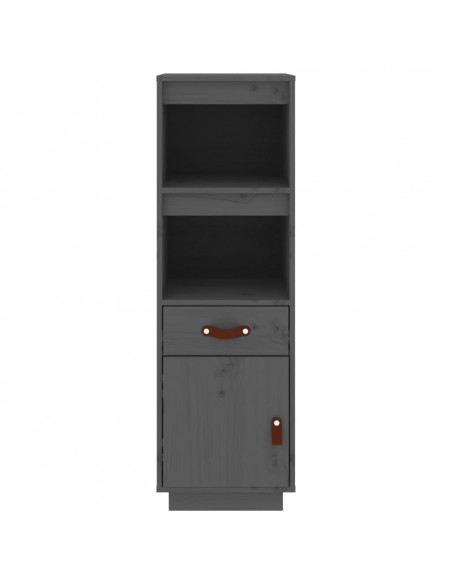 Credenza Grigia 34x40x108,5 cm in Legno Massello di Pino