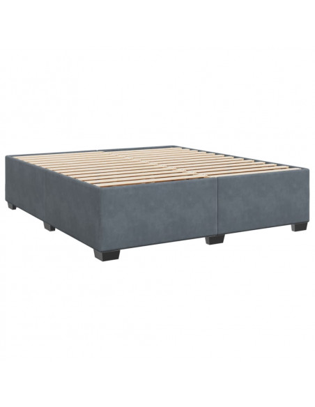 Giroletto a Molle con Materasso Grigio Scuro 180x200 cm Velluto