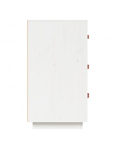 Credenza Bianca 80x40x75 cm in Legno Massello di Pino