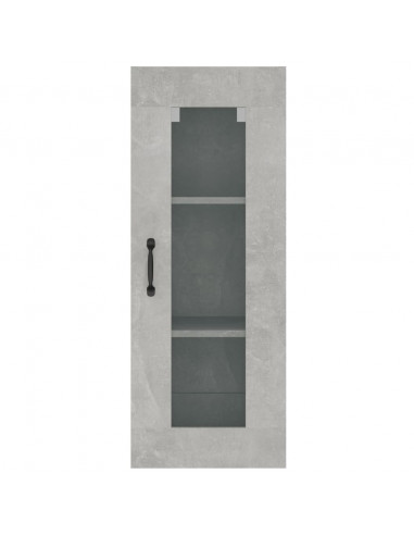 Armadietto Pensile a Parete Grigio Cemento 34,5x34x90 cm