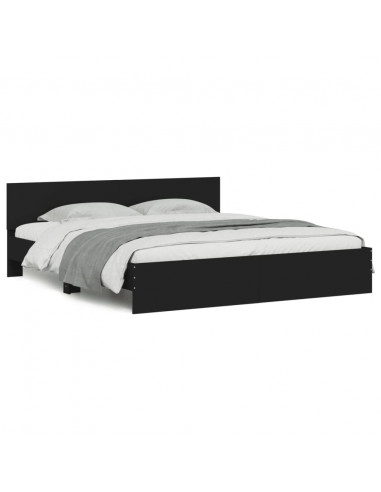 Giroletto con Testiera Nero 180x200 cm