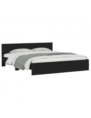 Giroletto con Testiera Nero 180x200 cm