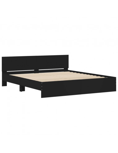 Giroletto con Testiera Nero 180x200 cm