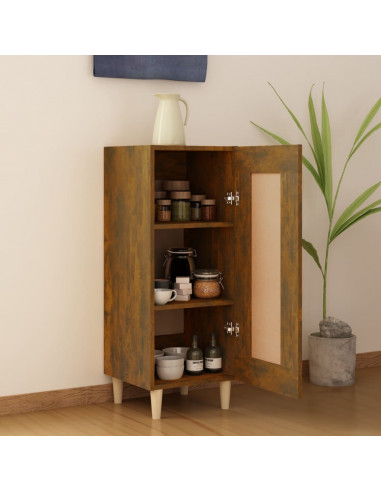 Credenza Rovere Fumo 34,5x34x90 cm in Legno Multistrato