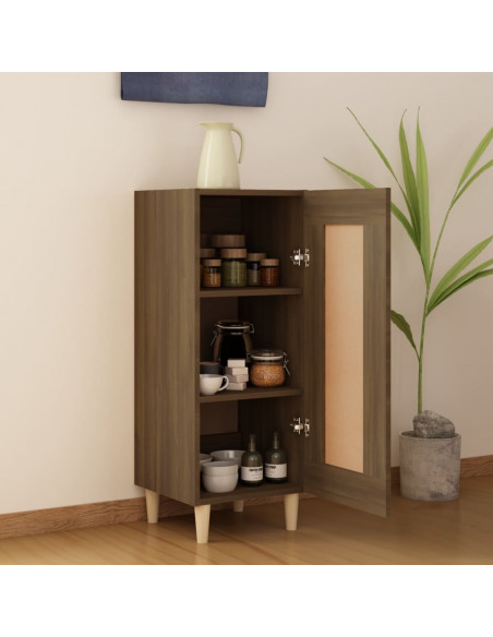 Credenza Rovere Marrone 34,5x34x90 cm in Legno Multistrato