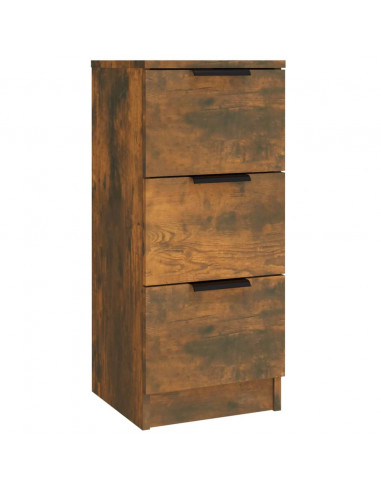 Credenze 3 pz Rovere Fumo in Legno Multistrato