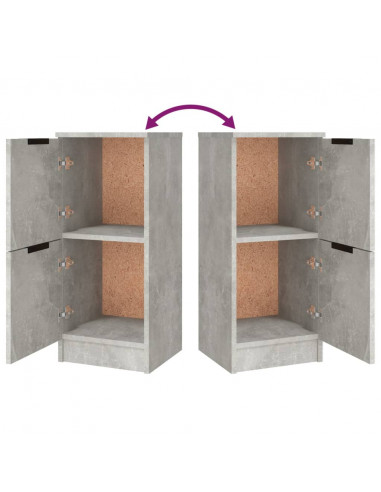 Credenze 3 pz Grigio Cemento in Legno Multistrato