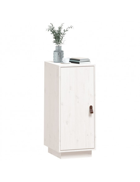 Credenza Bianca 34x40x75 cm in Legno Massello di Pino