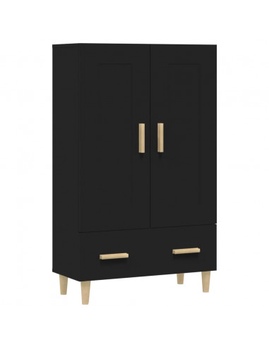 Credenza Nera 70x31x115 cm in Legno Multistrato
