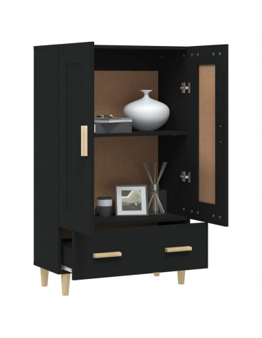 Credenza Nera 70x31x115 cm in Legno Multistrato