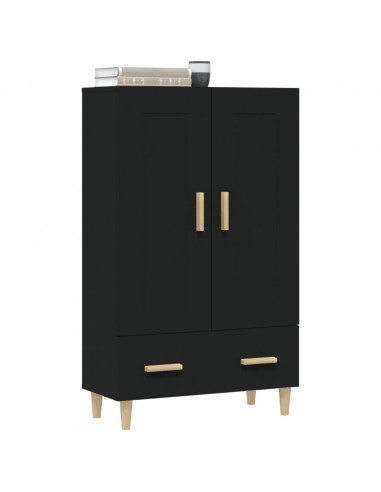 Credenza Nera 70x31x115 cm in Legno Multistrato
