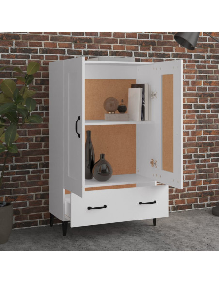 Credenza Bianca 70x31x115 cm in Legno Ingegnerizzato