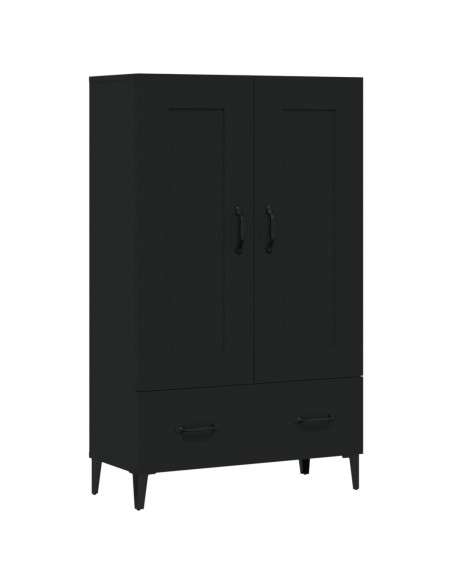 Credenza Nera 70x31x115 cm in Legno Multistrato