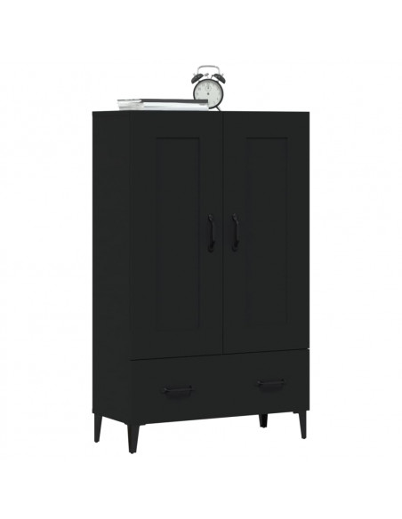Credenza Nera 70x31x115 cm in Legno Multistrato