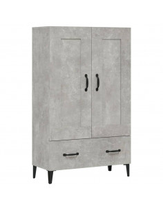 Credenza Grigio Cemento 70x31x115 cm in Legno Multistrato 2