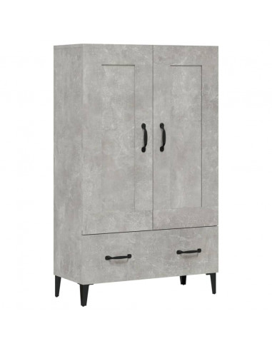 Credenza Grigio Cemento 70x31x115 cm in Legno Multistrato
