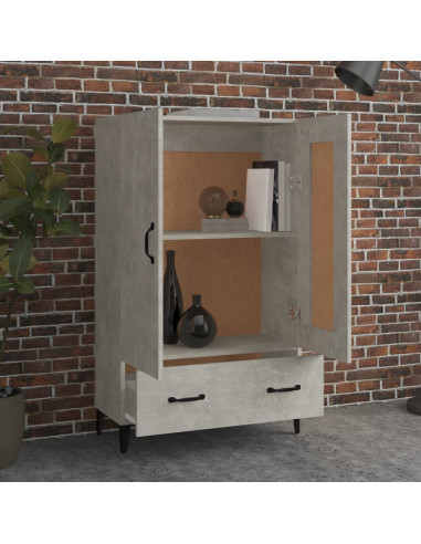 Credenza Grigio Cemento 70x31x115 cm in Legno Multistrato