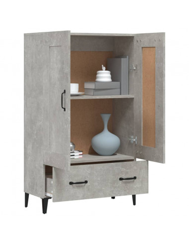 Credenza Grigio Cemento 70x31x115 cm in Legno Multistrato