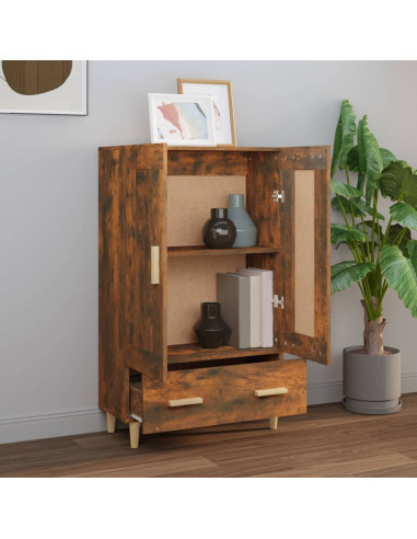 Credenza Rovere Fumo 70x31x115 cm in Legno Multistrato