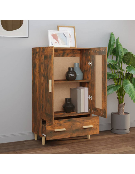 Credenza Rovere Fumo 70x31x115 cm in Legno Multistrato