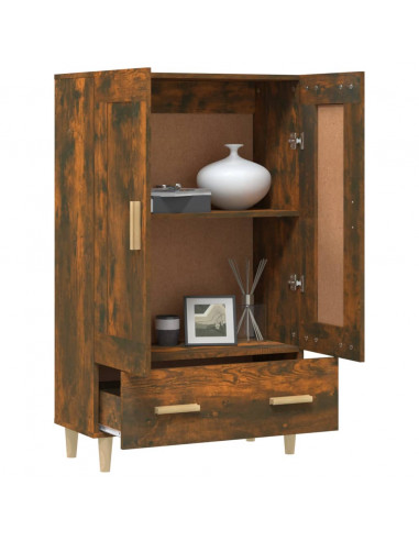 Credenza Rovere Fumo 70x31x115 cm in Legno Multistrato