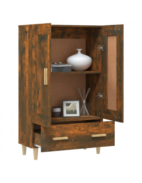 Credenza Rovere Fumo 70x31x115 cm in Legno Multistrato