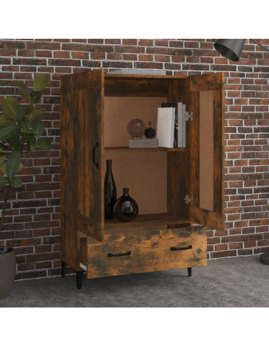 Credenza Rovere Fumo 70x31x115 cm in Legno Multistrato