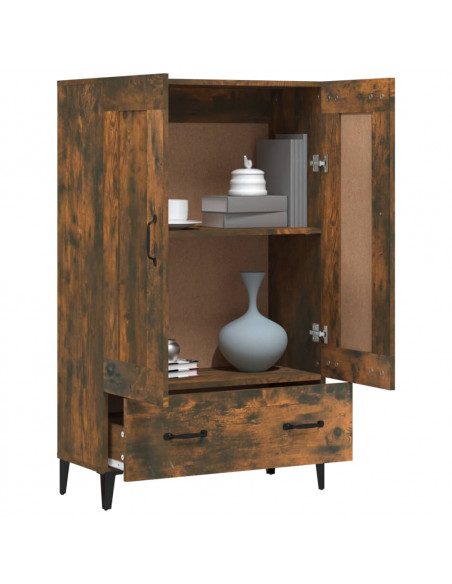 Credenza Rovere Fumo 70x31x115 cm in Legno Multistrato