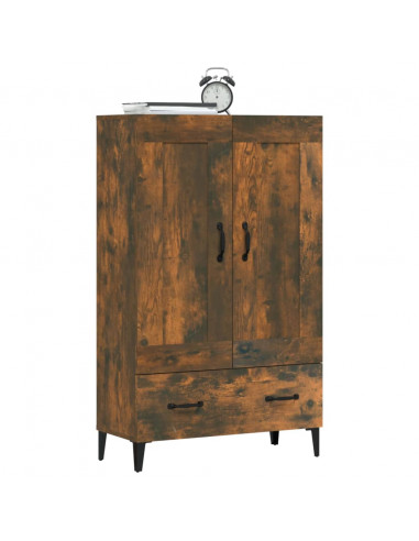 Credenza Rovere Fumo 70x31x115 cm in Legno Multistrato