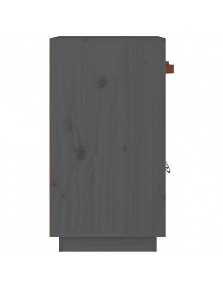 Credenza Grigia 65,5x40x75 cm in Legno Massello di Pino