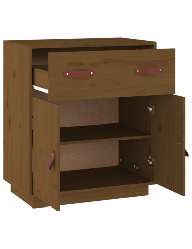 Credenza Miele 65,5x40x75 cm in Legno Massello di Pino