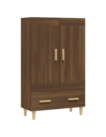 Credenza Rovere Marrone 70x31x115 cm in Legno Multistrato
