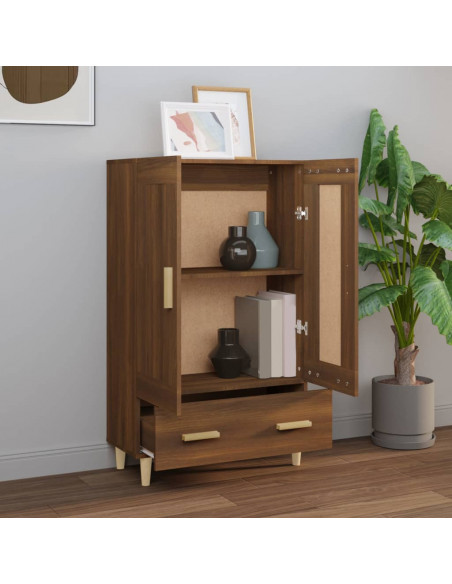 Credenza Rovere Marrone 70x31x115 cm in Legno Multistrato
