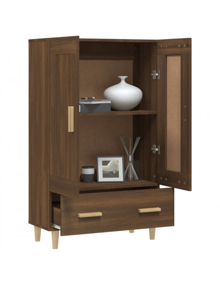 Credenza Rovere Marrone 70x31x115 cm in Legno Multistrato