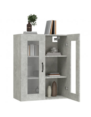 Armadietto Pensile a Parete Grigio Cemento 69,5x34x90 cm