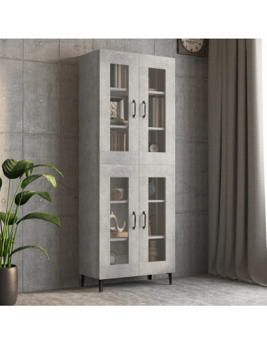 Armadietto Pensile a Parete Grigio Cemento 69,5x34x90 cm