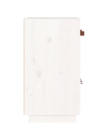 Credenza Bianca 65,5x40x75 cm in Legno Massello di Pino