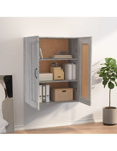 Armadietto Pensile a Parete Grigio Sonoma 69,5x32,5x90 cm