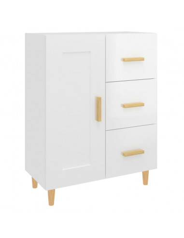 Credenza 69,5x34x90 cm in Legno Multistrato Bianco Lucido