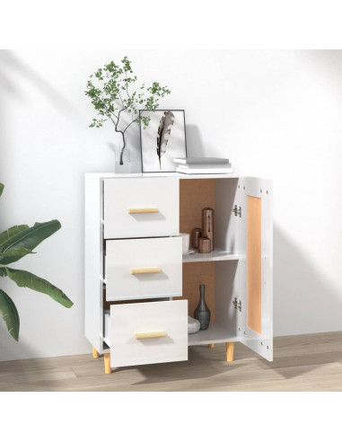 Credenza 69,5x34x90 cm in Legno Multistrato Bianco Lucido