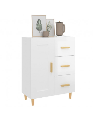 Credenza 69,5x34x90 cm in Legno Multistrato Bianco Lucido