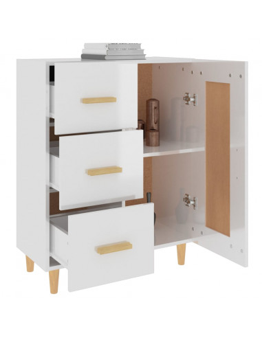 Credenza 69,5x34x90 cm in Legno Multistrato Bianco Lucido