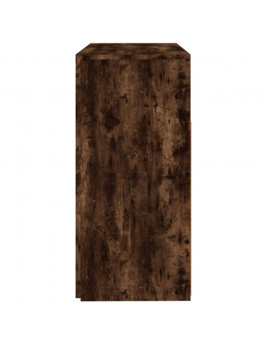 Credenza con Luci LED Rovere Fumo 80x35x75 cm