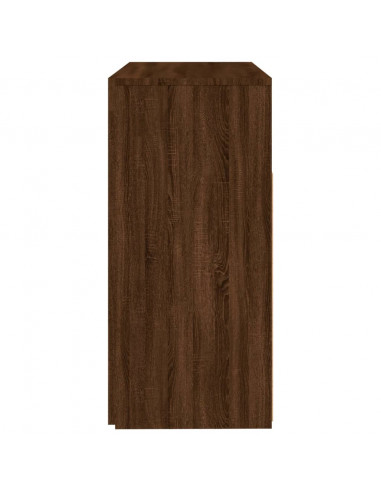 Credenza con Luci LED Rovere Marrone 80x35x75 cm