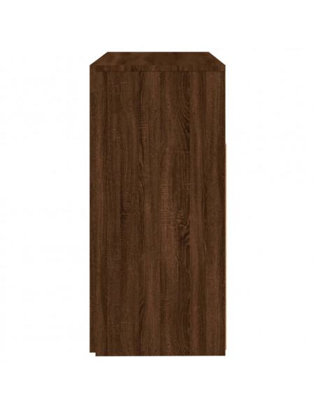 Credenza con Luci LED Rovere Marrone 80x35x75 cm