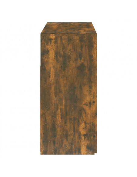 Credenza con Luci LED Rovere Fumo 115,5x30x75 cm
