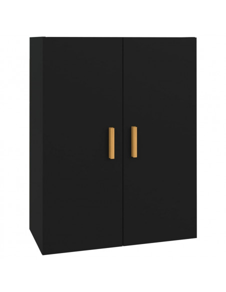 Armadietto Pensile a Parete Nero 69,5x34x90 cm